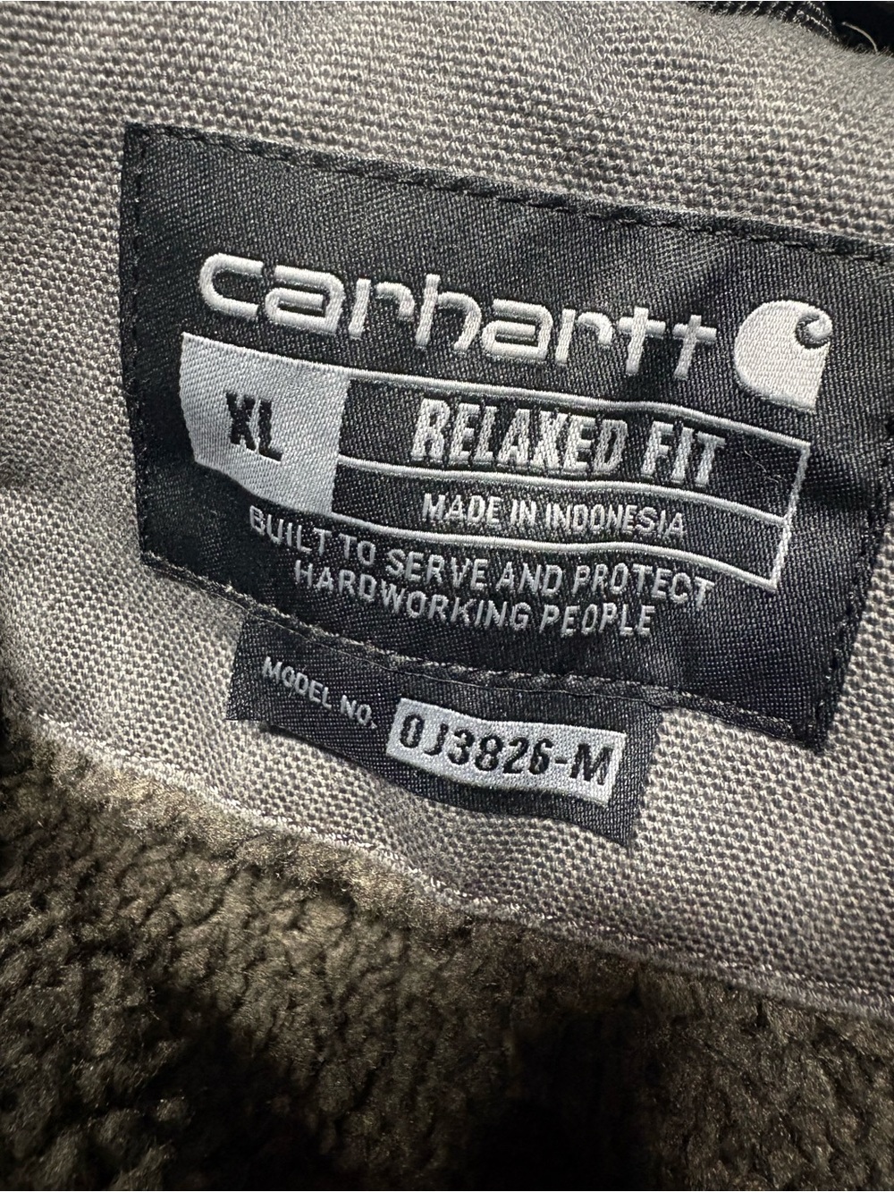 Carhartt coat Washed Duck Bartlett Jacket Sherpa lined men’s size xl gray - Picture 4 of 7